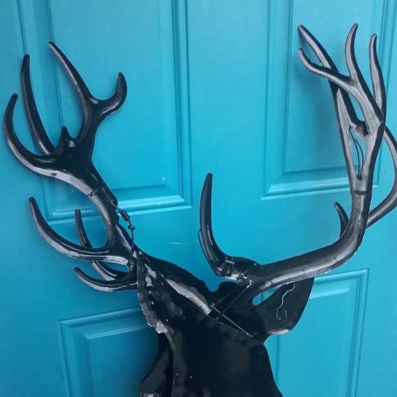 Large Metal Wall Art iron Deer Head Wall Hanging Decor Vintage for Cabin Lodge - Picture 10 of 16